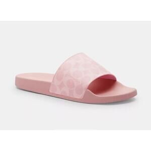 NEW Coach Women’s 9 Udele Sport Slide Signature Canvas CAR28 Powder Pink